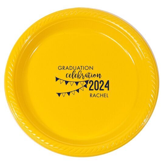 Celebration Pennants Graduation Plastic Plates